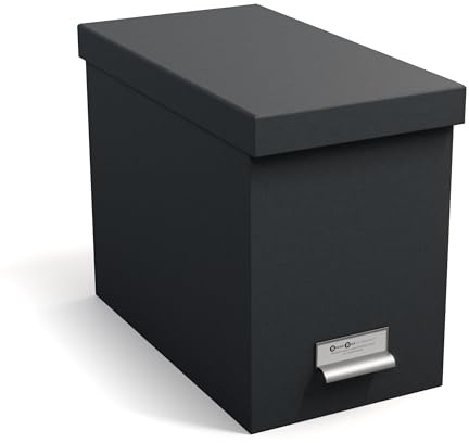 BIGSO BOX OF SWEDEN Johan Hängande isterlåda med lock – snygg arkivlåda inklusive 8 hängande häftapparater – hängande mapp låda av fiberplatta och papper – mörkgrå