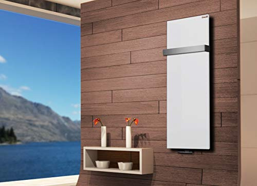 Badheizkörper Mirror Steel 799 Watt weiß + 1 Halter 50mm SZAGATO | HxB: 120x47cm Designheizkörper Handtuchheizkörper Mittelanschluss Handtuchwärmer Designheizung Made in Germany