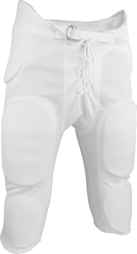 Sports Unlimited Double Knit Integrated Youth Football Pants with Pads - Youth Football Practice Pants for Boys, White