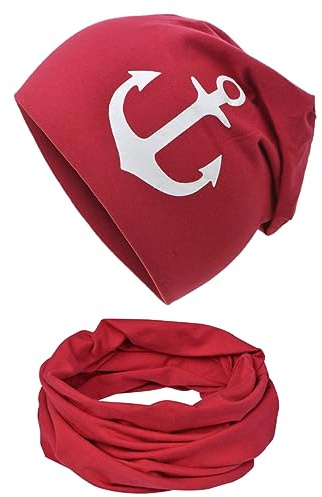 Miobo Kinder Mütze und Schlauchschal 2er Set – Warmer Beanie für Herbst & Winter – 95% Baumwolle, 5% Elasthan