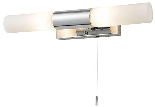 LITECRAFT Elena Frosted Glass Bathroom Wall Light Polished Chrome