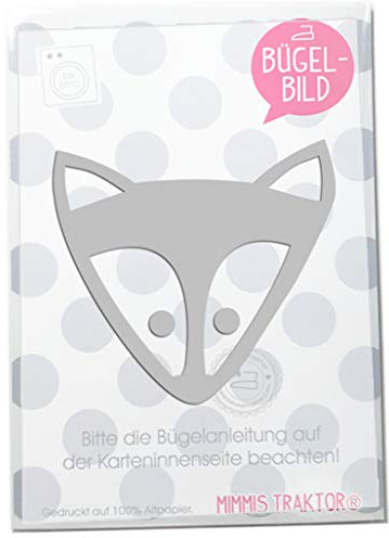 Bügelbild Reflektor Fuchs 9,2 cm x 8,6 cm SILBER Aufbügler Applikationen Bügelsticker für Stoffe Textilien Kinder zum Aufbügeln Flicken
