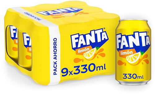 Fanta Limón Refresco Bajo en Calorías Pack 9 x 330 ml