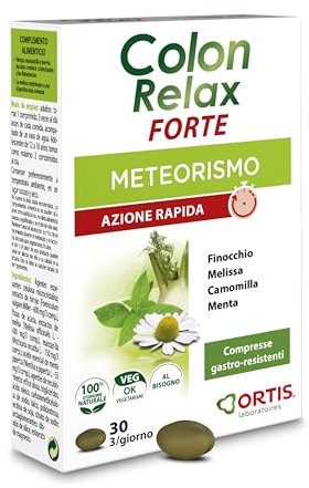 ORTIS - COLON RELAX FORTE 30 compresse - Gonfiore addominale- Azione rapida