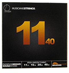 Picato 96581 Irish Unison Tuning Phosphor Bronze Loop End Bouzouki 11-40 Saiten, 8 Stück