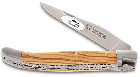 Laguiole en Aubrac Taschenmesser Olivenholz Doppelplatine L0711OLIF 11 cm, Klinge 9 cm matt