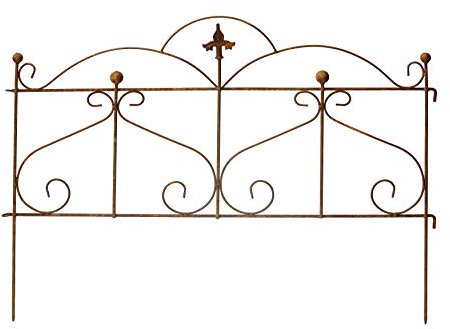 Beetzaun Gartenzaun Rankhilfe Metall Eisen Rost Deko 50cm hoch x 60cm lang Zaun Zaunelement