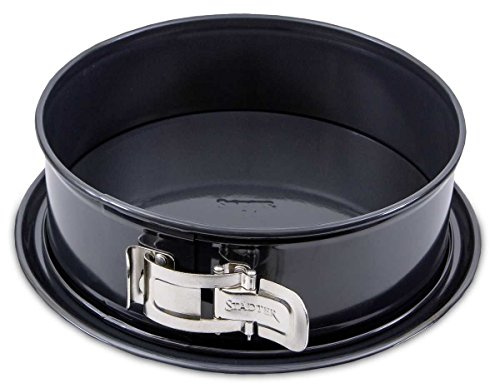 Städter Selection Springform mit Flachboden Backform, Metall, Schwarz, 24 cm | m