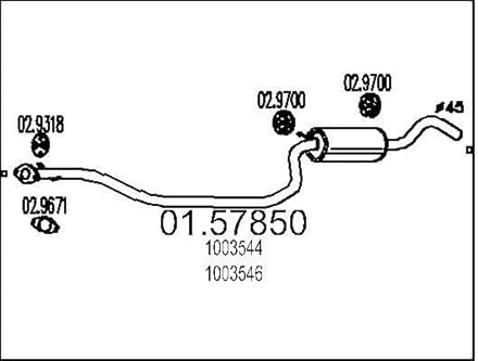 MTS 01.57850 Marmitta centrale Silenziatore centrale
