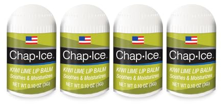 Kiwi Flavor - Chap-Ice Mini Lip Balm, 4 count - Made in USA, 0.10 Oz, Push-Up Style, Hydrating Lip Care for Smooth and Soft Lips, Compact Size for Travel, Perfect for Daily Use - 4ct