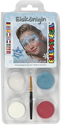 Eulenspiegel 204825 - Juego con motivos de la Reina de Hielo, 3 colores, 1 polvo, 1 pincel, 1 instrucción, para aprox. 40 máscaras, carnaval, fiesta temática