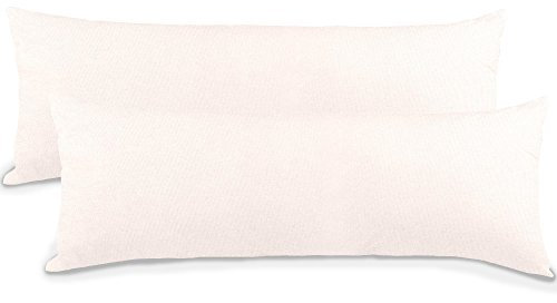 aqua-textil Classic Line Baumwoll Kissenbezug 2er-Set 40 x 145 cm Schnee weiß e Seitenschläferkissen Bezug Kissenhülle. Kopfkissenüberzug. Pillowcase. Bettkissen. Kopfkissenbezug. Reißverschluss