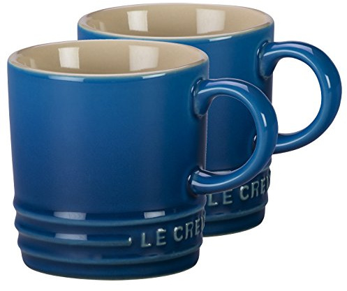 Le Creuset Marseille Blue Stoneware Petite 3.5 Ounce Espresso Mug, Set of 2