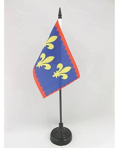 AZ FLAG Drapeau de Table Province du Berry 15x10 cm Socle Plastique | Usage intérieur Drapeau de bureau français finition cousue et bords renforcés avec mât en plastique et socle en plastique