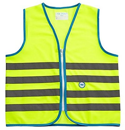 Wowow Fun - Chaleco de Seguridad Infantil, Color Verde Fluorescente, tamaño Taille S (5-7 ANS)