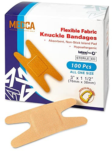 Flexibel Pflaster für Knöchel – Biegbares Material, Selbsthaftende Bandagen, Fingerpflaster für die Pflege und Schutz von Wunden vor Infektionen (100er Packung)