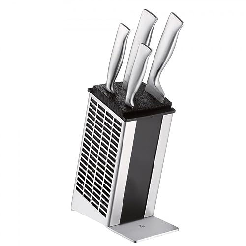WMF Grand Gourmet Messerblock mit Messerset 5teilig, Made in Germany, 4 Messer geschmiedet, Edelstahl-Block, Kunststoff-Borsteneinsatz, Performance Cut
