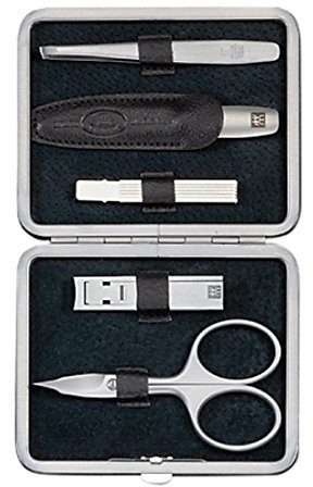 Zwilling 97178-004-0 Twinox Etui aus Yakleder mit Rahmenverschluss, 5-tlg., schwarz