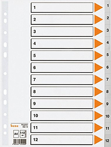 Bene 93212 registro Números, plástico