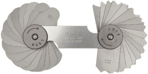 Mitutoyo 186–102 Radius Gauge, 17/162,6 cm-1/5,1 cm Serie