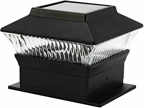 Solalite 4 x Black Solar Powered Led Outdoor Garden Post Deck Cap Square Fence Lights
