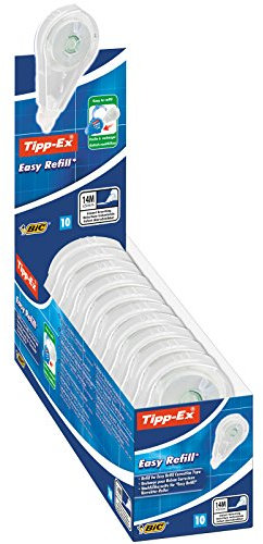 Tipp-Ex Korrekturroller Easy Refill Nachfüllkassetten, 14 m x 5 mm, 10er Pack, Ideal für das Büro, das Home Office oder die Schule