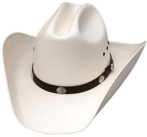 Western Express Natural Straw Cowboy Hat - Cattleman Style with Silver Conchos Band | Kids' Cowboy & Cowgirl Hat