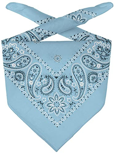 Lipodo Bandana Tuch Damen/Herren/Kinder - Kopftuch in hellblau aus 100% Baumwolle - Multifunktionstuch in Einheitsgröße (55 x 55 cm) - vielfältige Tragemöglichkeiten