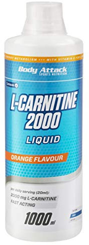 Body Attack L-Carnitine Liquid ,Orange, 1er Pack (1 x 1l Flasche)