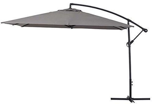 Parasol Jardin déporté Alu Ilios 3 - Carré - 3 x3 m - Gris