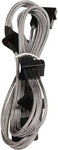 BitFenix Molex - 4 x SATA 20 cm - Cable SATA, Negro y Plateado