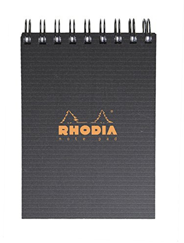Rhodia 11920C Spiralblock 7,5x10,5cm 80 Blatt kariert Schwarz