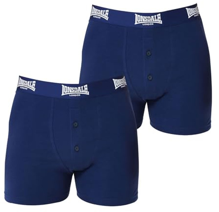 Lonsdale Mens 2 Pack Boxers Navy XL