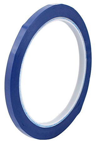 sourcing map 5mm Cinta de Mylar Auto Adhesiva de Una Sola Cara Fuerte 50M Largo Cinta de Logotipo Azul