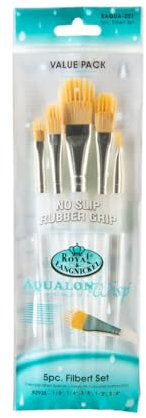 Royal & Langnickel RAQUA-201 - Aqualon Wisp 5-teiliges Katzenzungen-Pinsel Set