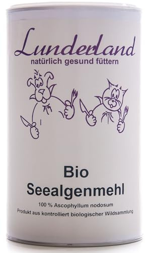 Lunderland Seealgenmehl 800 g | Einzelfuttermittel für Hunde + Katzen, 100% Ascophyllum nodosum, Granuliert, Ohne künstliche Zusätze