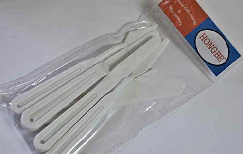 HONGBE 5 PIECE PLASTIC PALETTE KNIFE PAINTING KNIFES