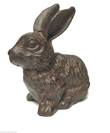 dekowonderland dekorativ figur hare påskhare påsk gjutjärn trädgård dekoration antik stil H 22 cm