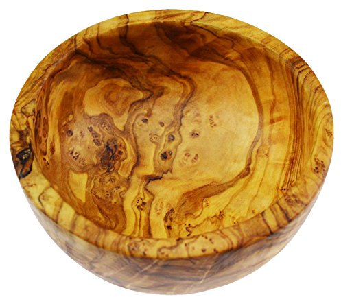 D.O.M. Olive Wood Madera de Olivo Redondo Cuenco para Ensalada/Frutas, Grano/Natural