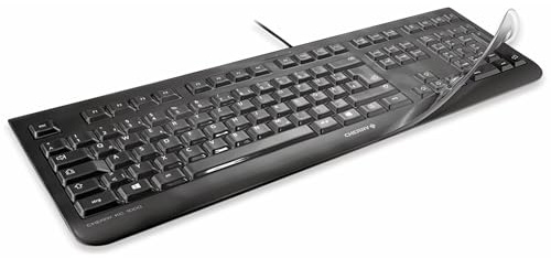 CHERRY WetEx, Flexibe Tastatur-Schutzfolie für CHERRY G84-5200, ISO-Layout | Zuverlässiger Schutz vor Verschmutzung durch Flüssigkeiten, Staub, Fremdkörper, Mindestlebensdauer von 10 Mio. Tastendrücken