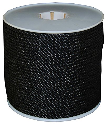 T.W Evans Cordage 191 Black Polypro Rope, 1/4-Inch x 600-Feet