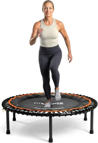 MXL FIT Bounce PRO Bungee Fitness-Trampolin für Erwachsene, leises Indoor Mini-Trampolin, gelenkschonender Sprung, klappbar mit gefederten Beinen und Tasche, 102 cm, bis 181 kg