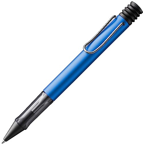 Lamy AL-star oceanblue Kugelschreiber - leichter Kuli mit transparenten, ergonomischen Griff & Gehäuse aus Aluminium - inkl. Großraummine M 16 in schwarz