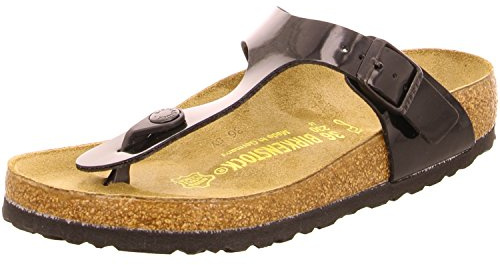 Birkenstock Classic Gizeh Birko-Flor, Unisex-Erwachsene Zehentrenner, Schwarz (Schwarz), 38 EU