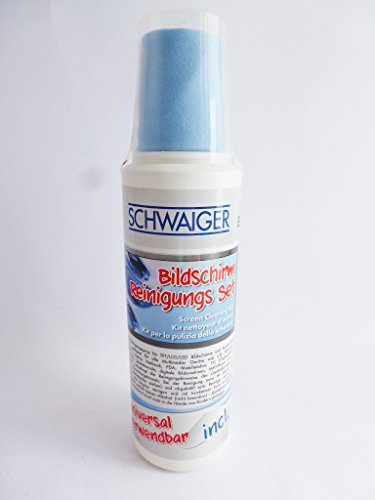 SCHWAIGER Bildschirm Monitor Reinigungs SET inkl. Reinigungstuch Inhalt ca. 250ml