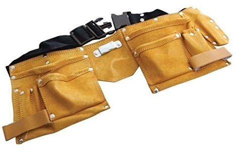 Unibos DIY Trade Carpenter Builder Site Adjustable Leather Tool Nail Belt Pouch New
