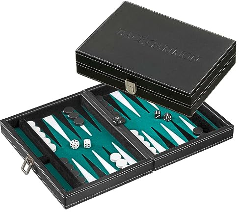 Philos 1714 - Backgammon Tinos, grün, klein, magnetisch, Reisespiel