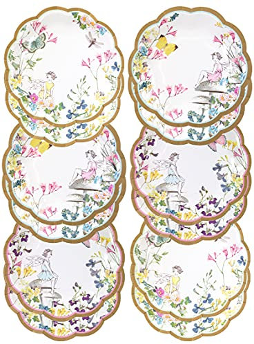 Talking Tables Piatti Carta Linea Truly Fairy - Confezione da 12 Piatti Colorati| Design con Fiori e Farfalle | Piatti Usa e Getta e Decorazioni Compleanno, Baby Shower, Feste a Tema