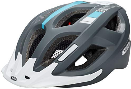 ABUS Stadthelm Aduro 2.0 - Allround-Fahrradhelm mit Licht - in sportivem Design für den Stadtverkehr - für Damen und Herren - Grau/Weiß, Größe M