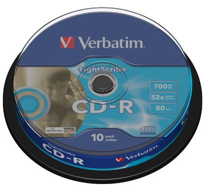 Verbatim SuperAZO 52 x 700 MB CD-R ämnen Light Scribe 10-pack spindel